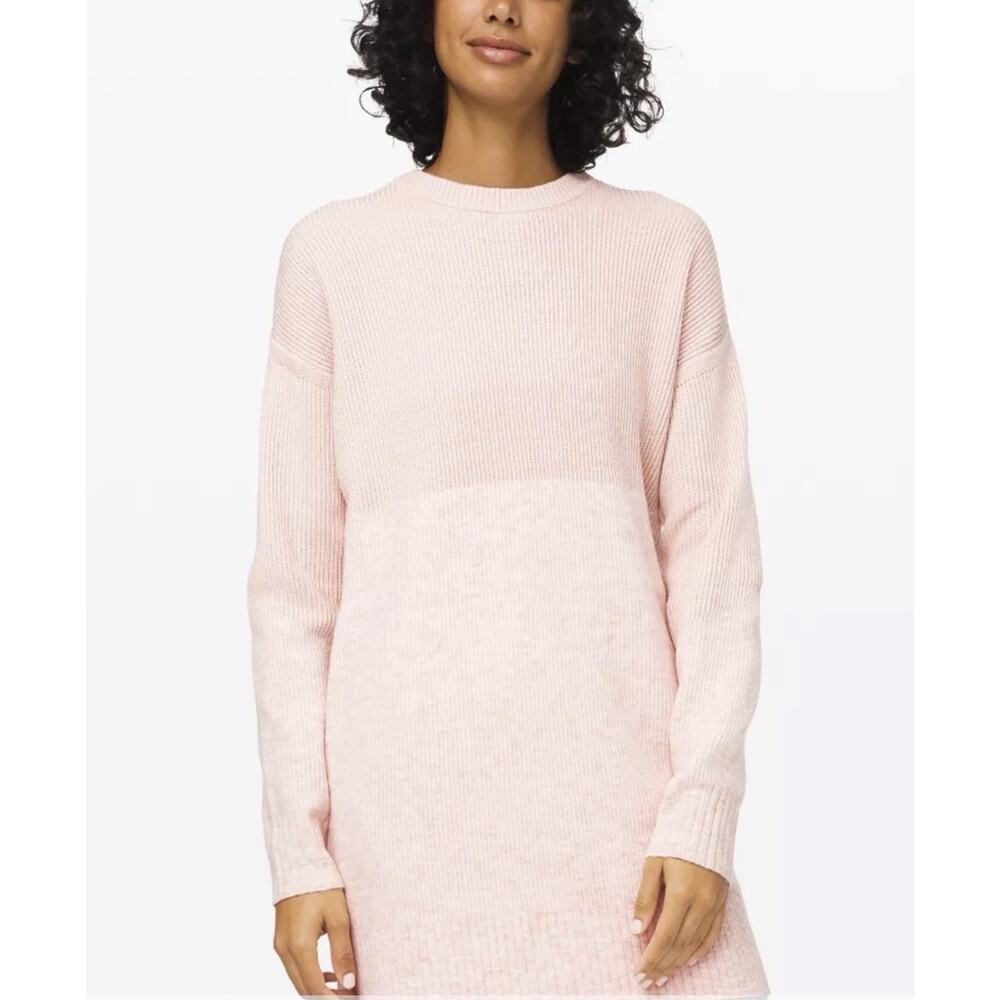 Lululemon Women’s Restful Intention Pink Blush Sweater Cashmere Wool Yoga Gym